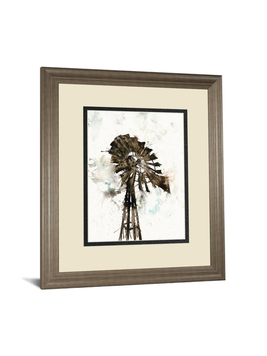 Watercolor Windmill By White Ladder - Framed Print Wall Art - Black