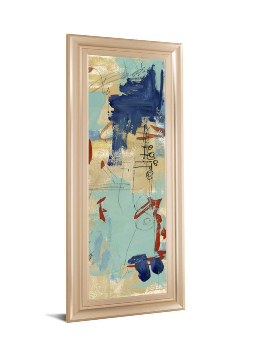 Composition 4a By Melissa Wang - Framed Print Wall Art - Blue