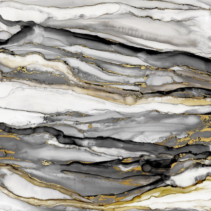 Small - Marbled Gold II By Carol Robinson - Pearl Silver