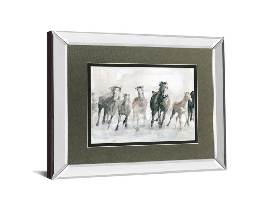 Running Wild By Carol Robinson - Mirror Framed Watercolor Print Wall Art - White
