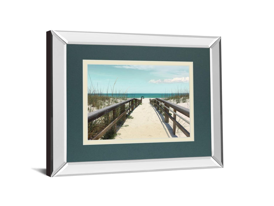 Welcome To Paradise By Nan - Mirror Framed Print Wall Art - Beige