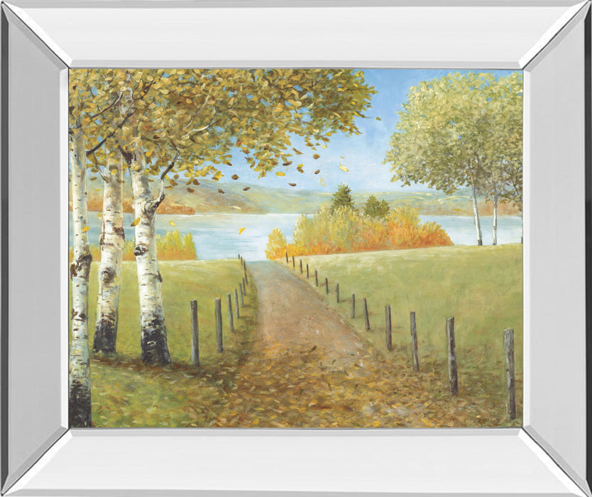 Rural Route I By A. Fisk - Mirror Framed Print Wall Art - Green