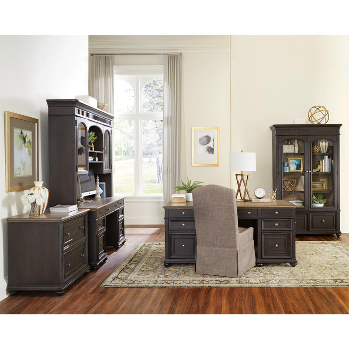 Regency - Lateral File Cabinet - Antique Oak / Matte Black