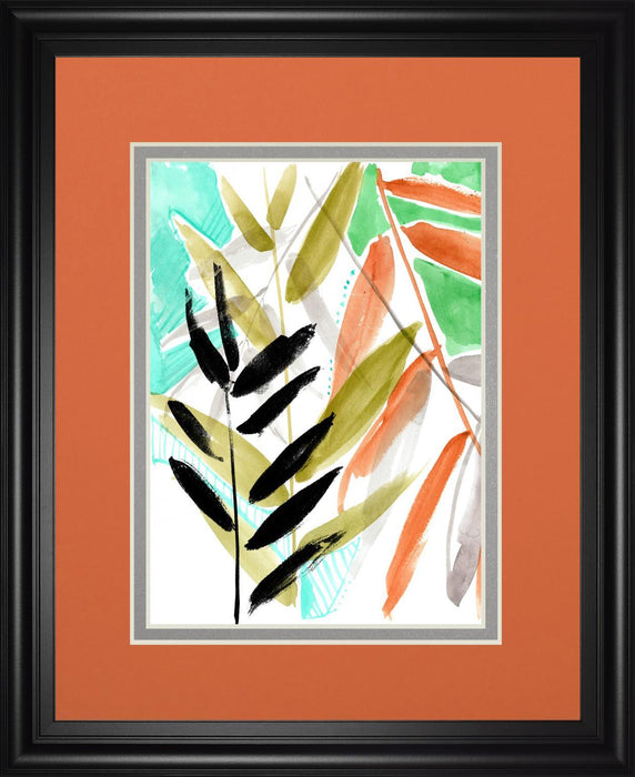 34x40 Vivid Fronds II By Jennifer Goldberger - Orange