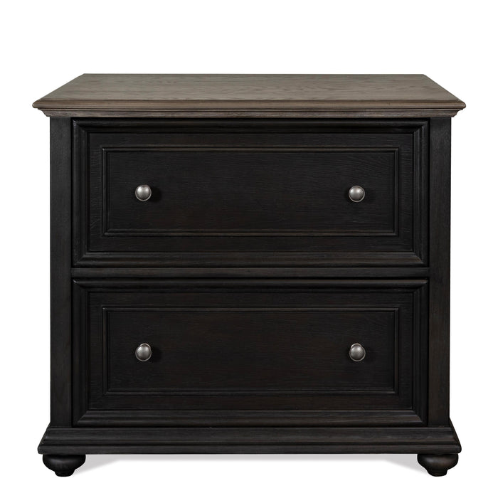 Regency - Lateral File Cabinet - Antique Oak / Matte Black