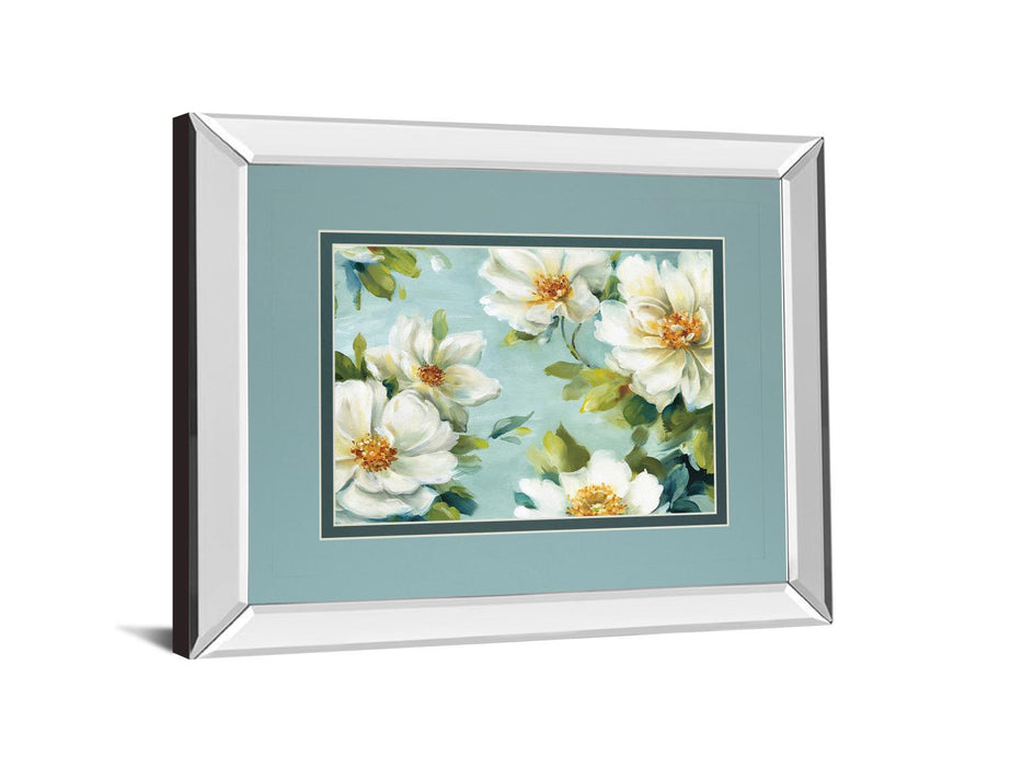 Reflections I Crop By Lisa Audit - Mirror Framed Print Wall Art - Blue