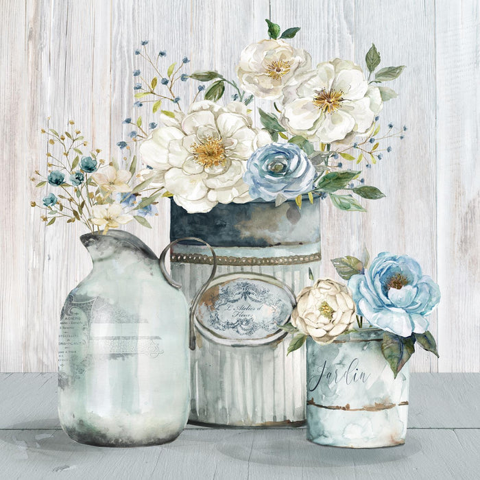 Small - French Garden Flowers II By Carol Robinson - Pearl Silver