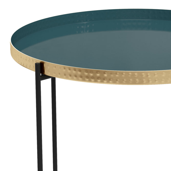 Layton - Round Metal Side Table - Teal