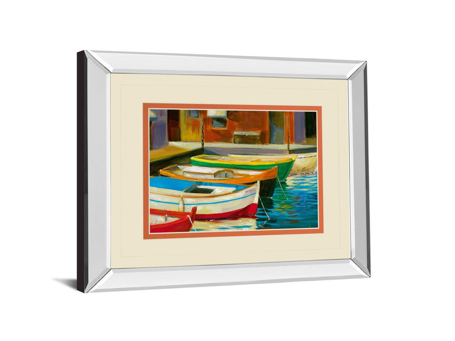 Canal Street I By Dupre - Mirror Framed Print Wall Art - Red