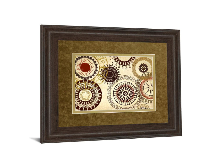 egyptian Textile By Michael Marcon Framed Print Wall Art - Light Brown