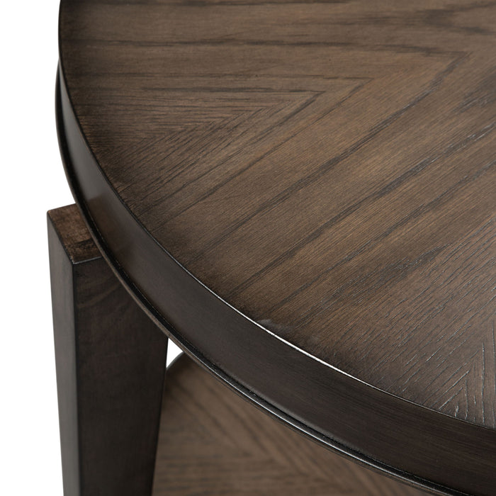 Penton - Round End Table - Dark Brown