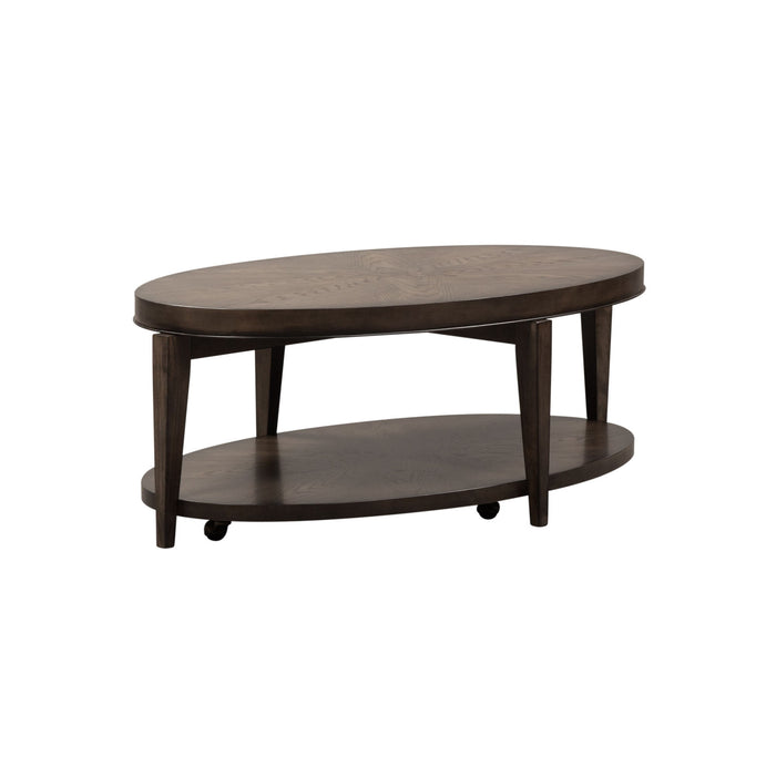 Penton - Oval Cocktail Table - Dark Brown