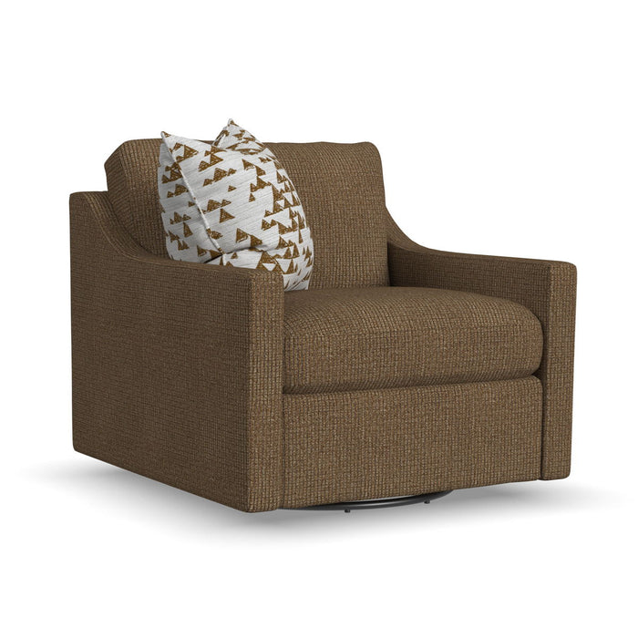 Sky - Stationary Swivel Chair - Dark Brown