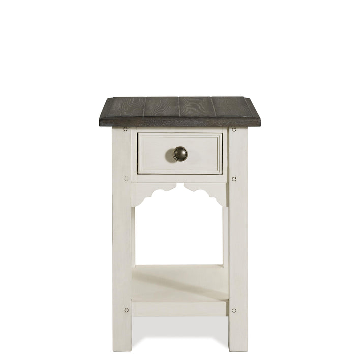 Grand Haven - Chairside Table - Feathered White / Rich Charcoal