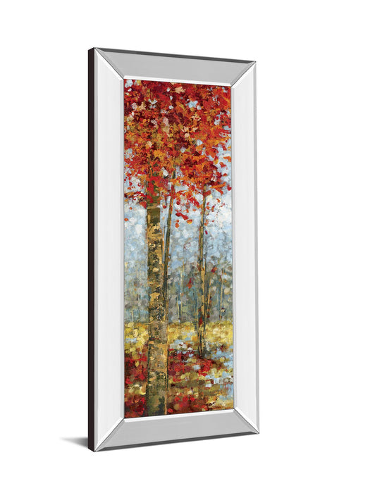 Crimson Woods I By Carmen Dolce - Mirror Framed Print Wall Art - Red