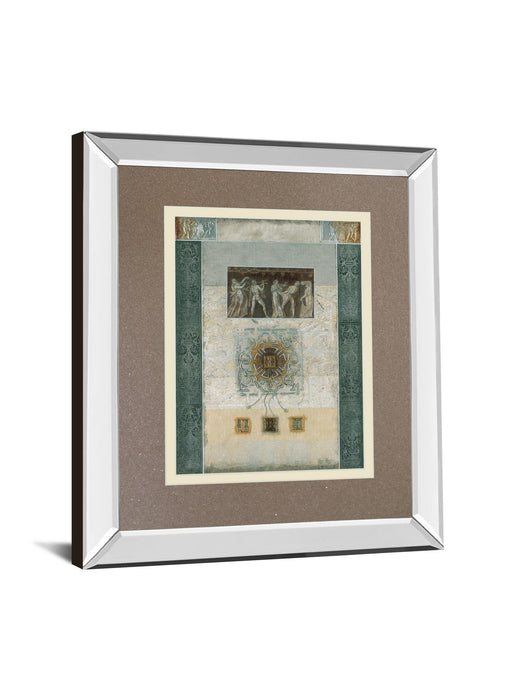 Romanesque Il By Douglas - Mirror Framed Print Wall Art - Green