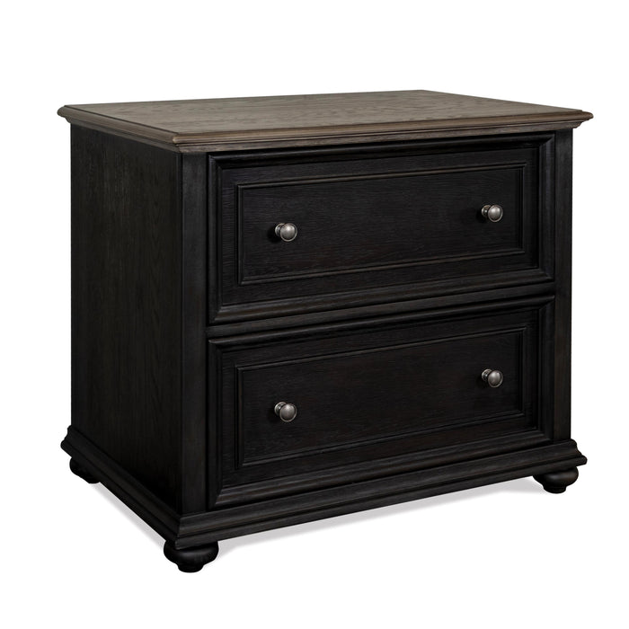 Regency - Lateral File Cabinet - Antique Oak / Matte Black