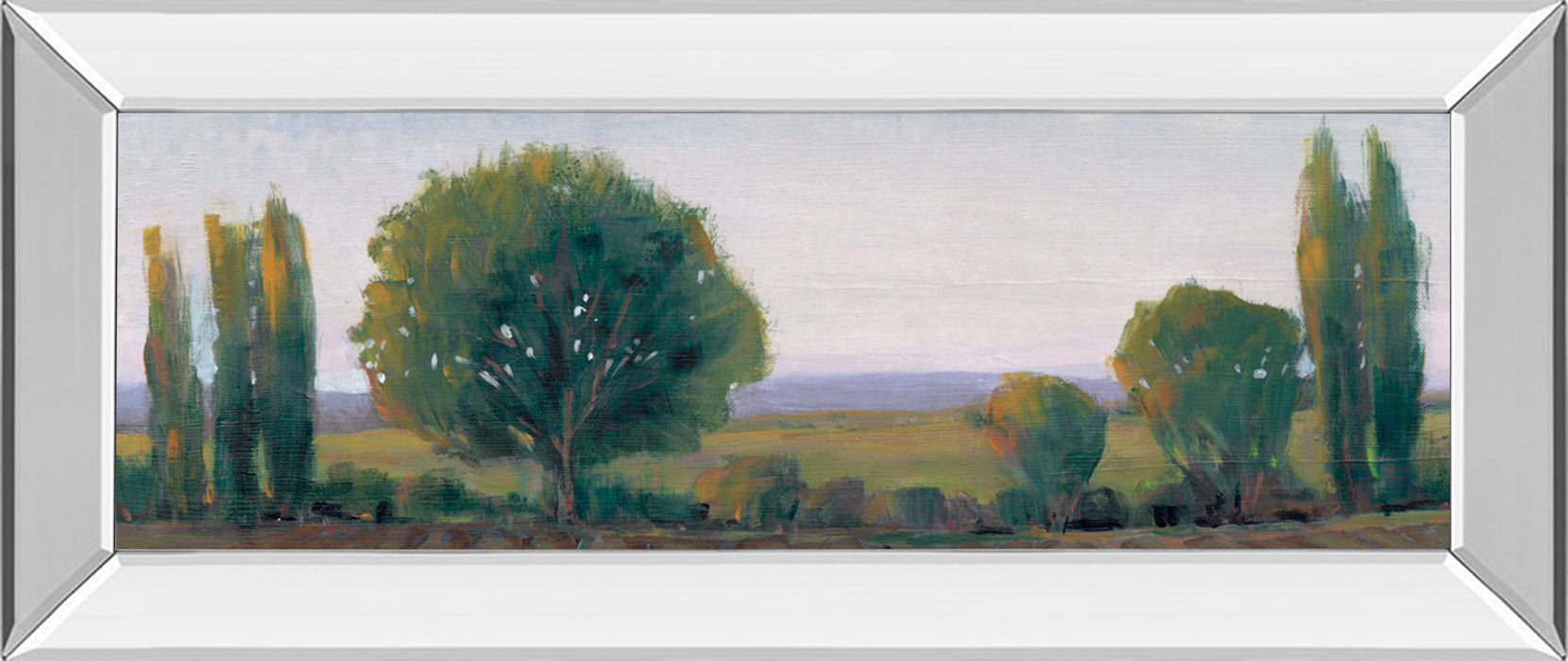 Panoramic Treeline I By Tim Otoole - Mirror Framed Print Wall Art - Green