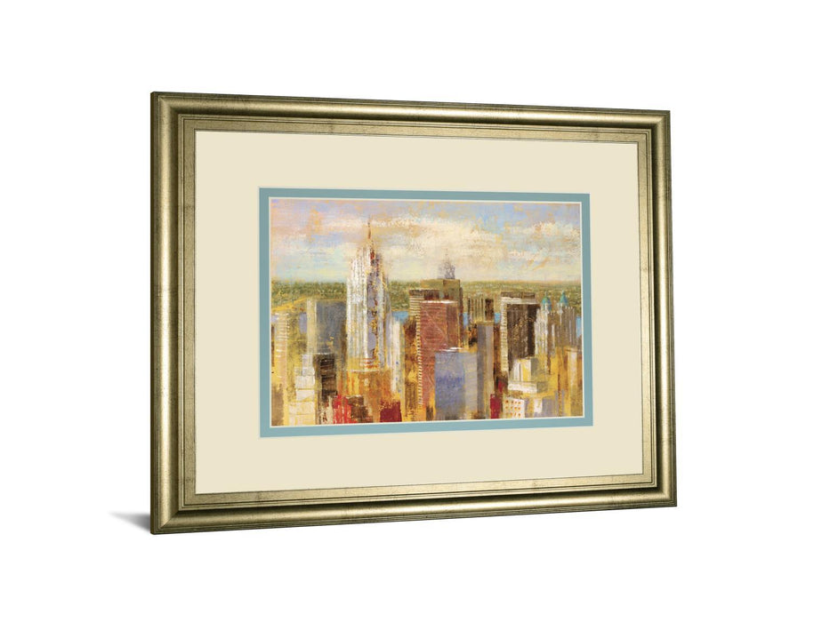 Cityscape Il By Longo - Framed Print Wall Art - Blue