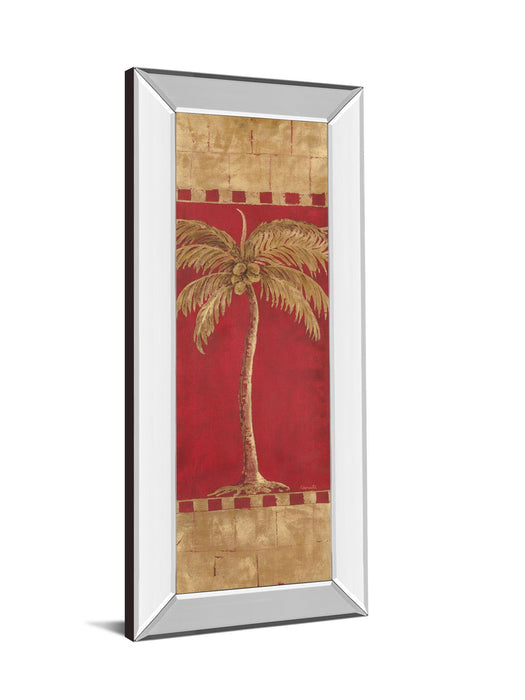 Palm Pizzazz Il By Angela Ferrante - Mirror Framed Print Wall Art - Red