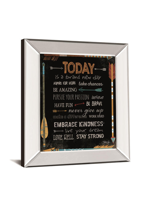 Today Is A Brand New Day By Marla Rae - Mirror Framed Print Wall Art - Black